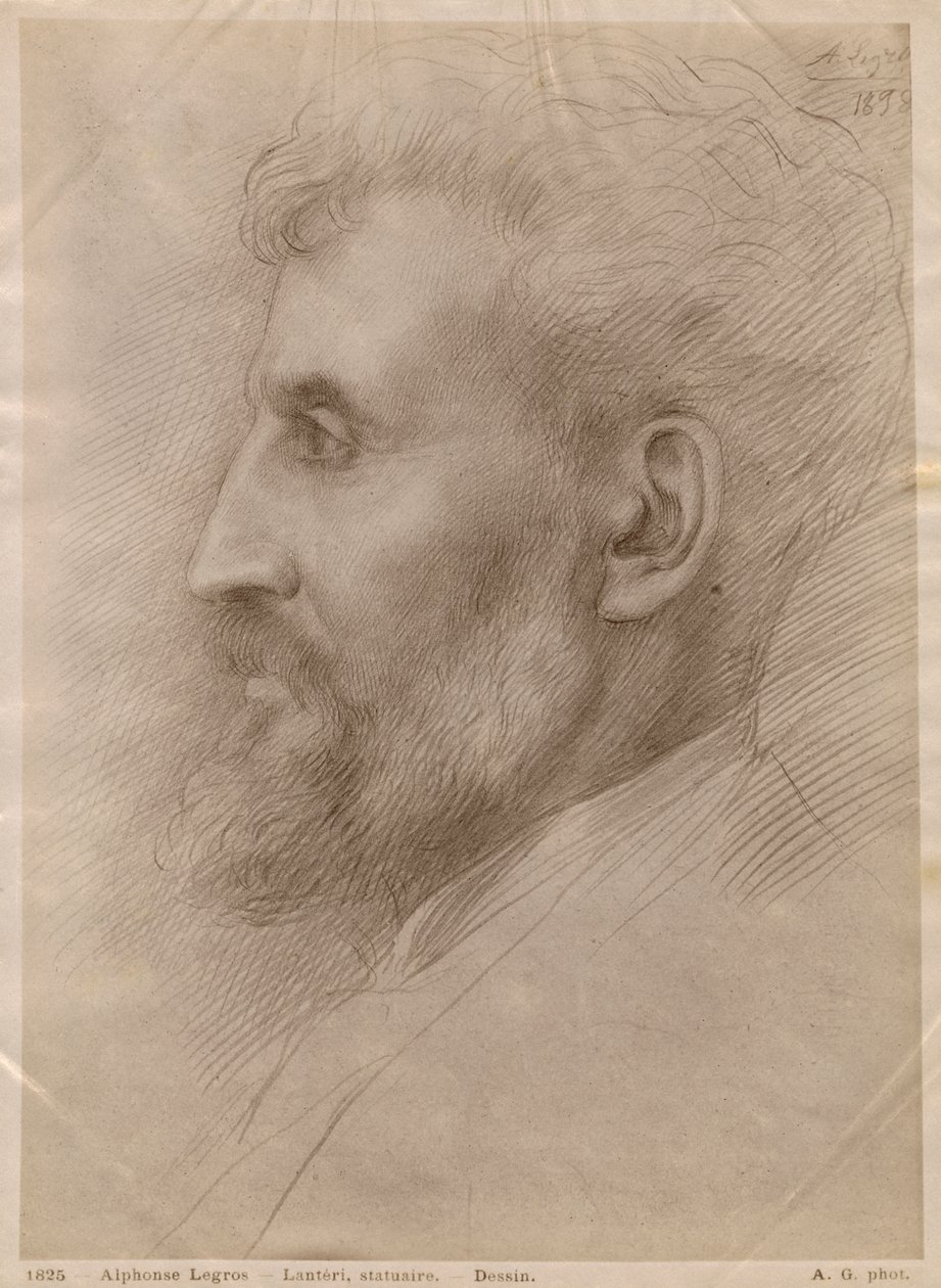 Edouard Lanteri, 1898 (silverpoint no cartão) de Alphonse Legros