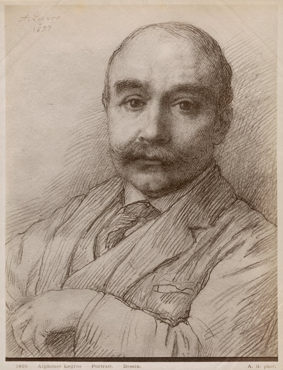 M. Adams, 1899 (chumbo preto no papel) de Alphonse Legros