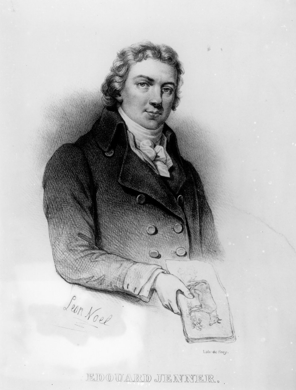 Retrato de Edward Jenner (1749-1823), litografia de de Frey de Alphonse Leon Noel