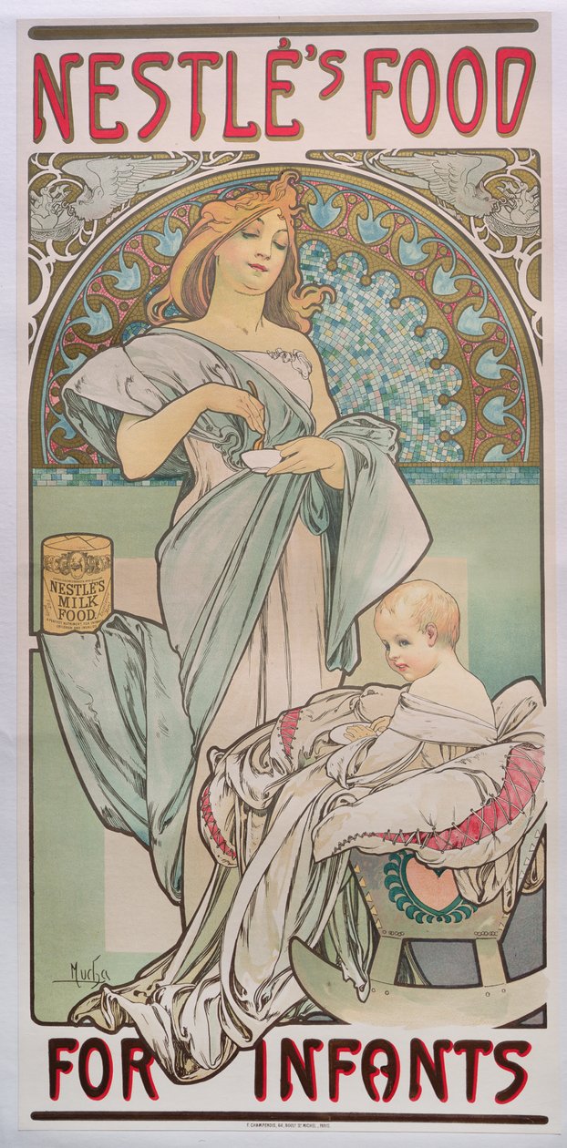 Aninha comida para bebês, 1897 de Alphonse Mucha