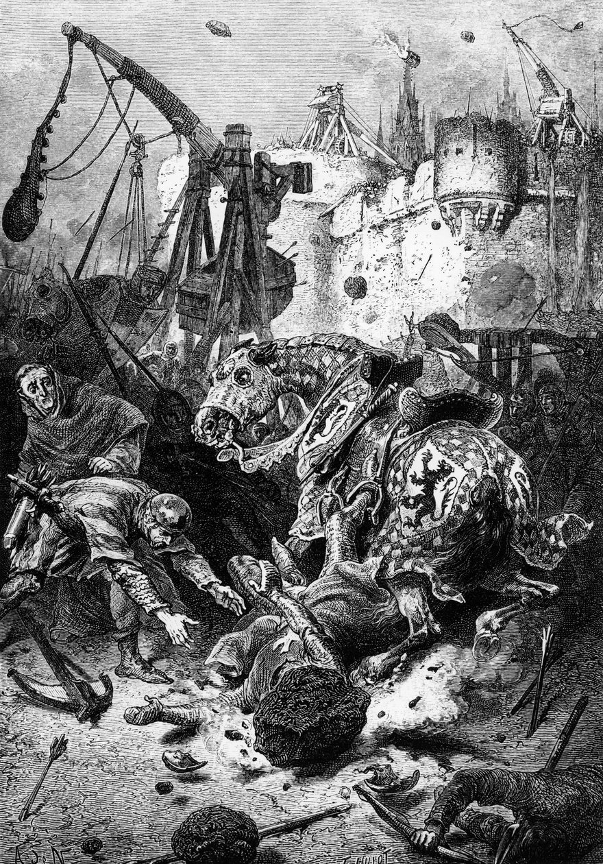 A morte de Simon de Montfort no cerco de Toulouse, 25 de junho de 1218, 1883 de Alphonse Marie de Neuville