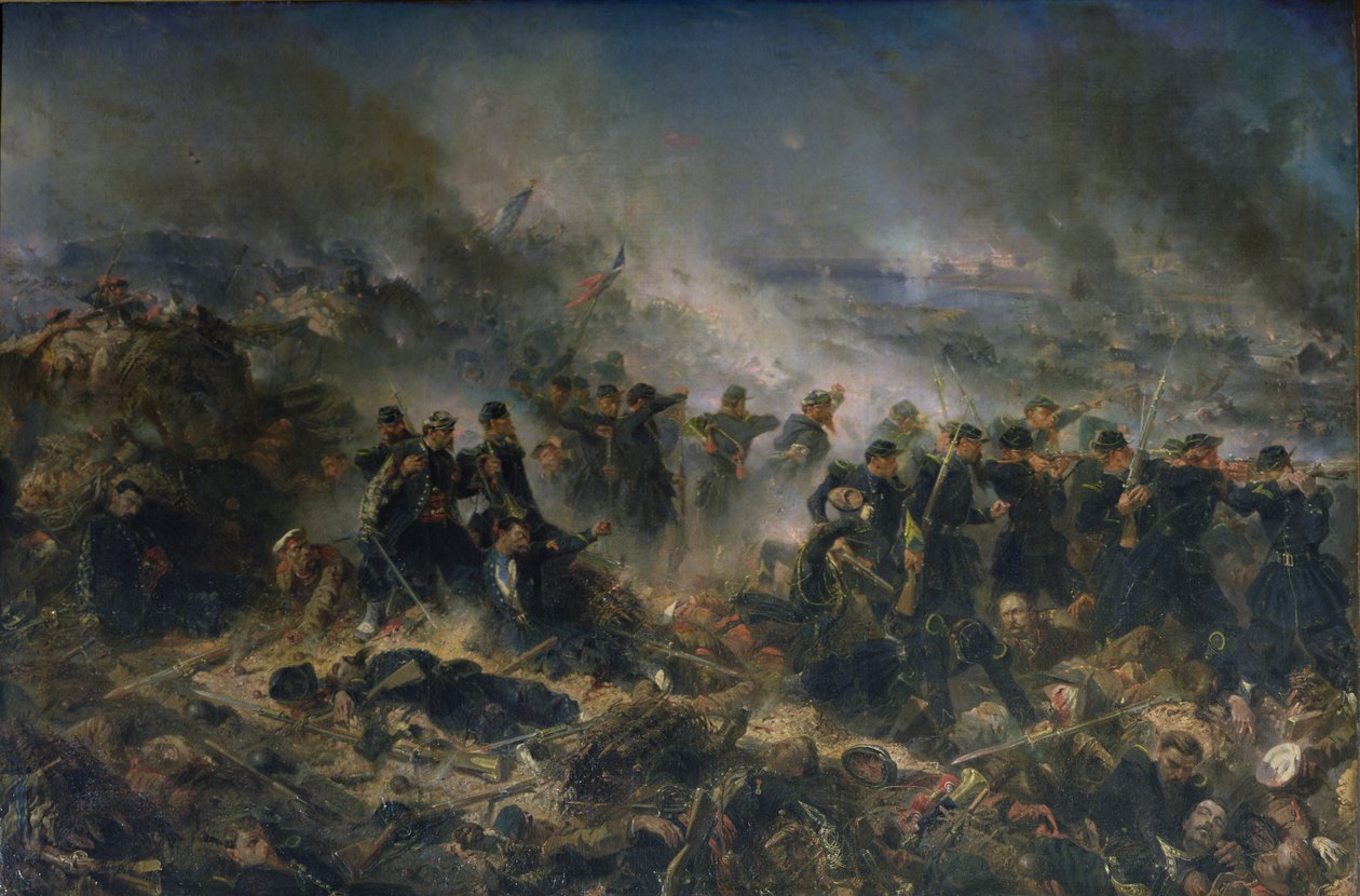 A bateria de Gervais no cerco de Sebastopol, 18 de junho de 1855 de Alphonse Marie de Neuville