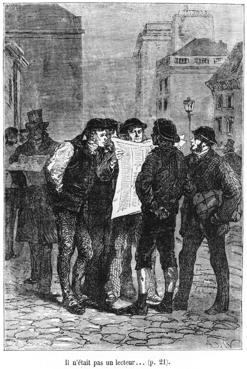 Não houve um leitor, ilustração de "Around the World in Oighty Days" por Jules Verne (1828-1905) final do século 19 de Alphonse Marie de Neuville