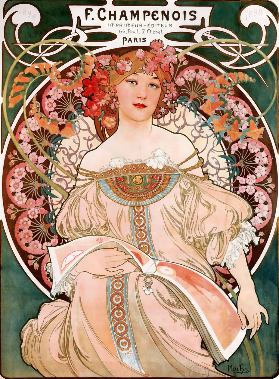 F. Editor de Impressora Champenois de Alphonse Mucha