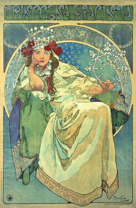 Princesa Hyacinthen, Princesa Jacinto, litografia colorida por Alphonse Mucha, 1911n de Alphonse Mucha