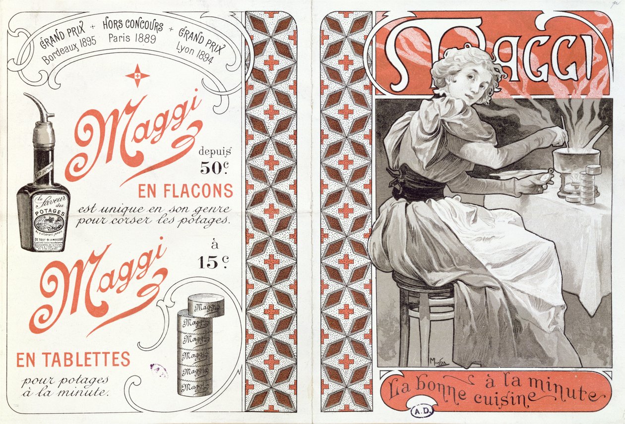 Anúncio para Maggi, final do século XIX de Alphonse Mucha