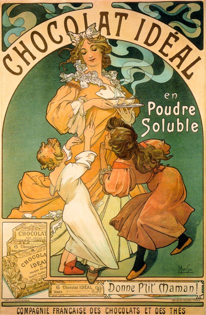 Poster Chocolate de Alphonse Mucha