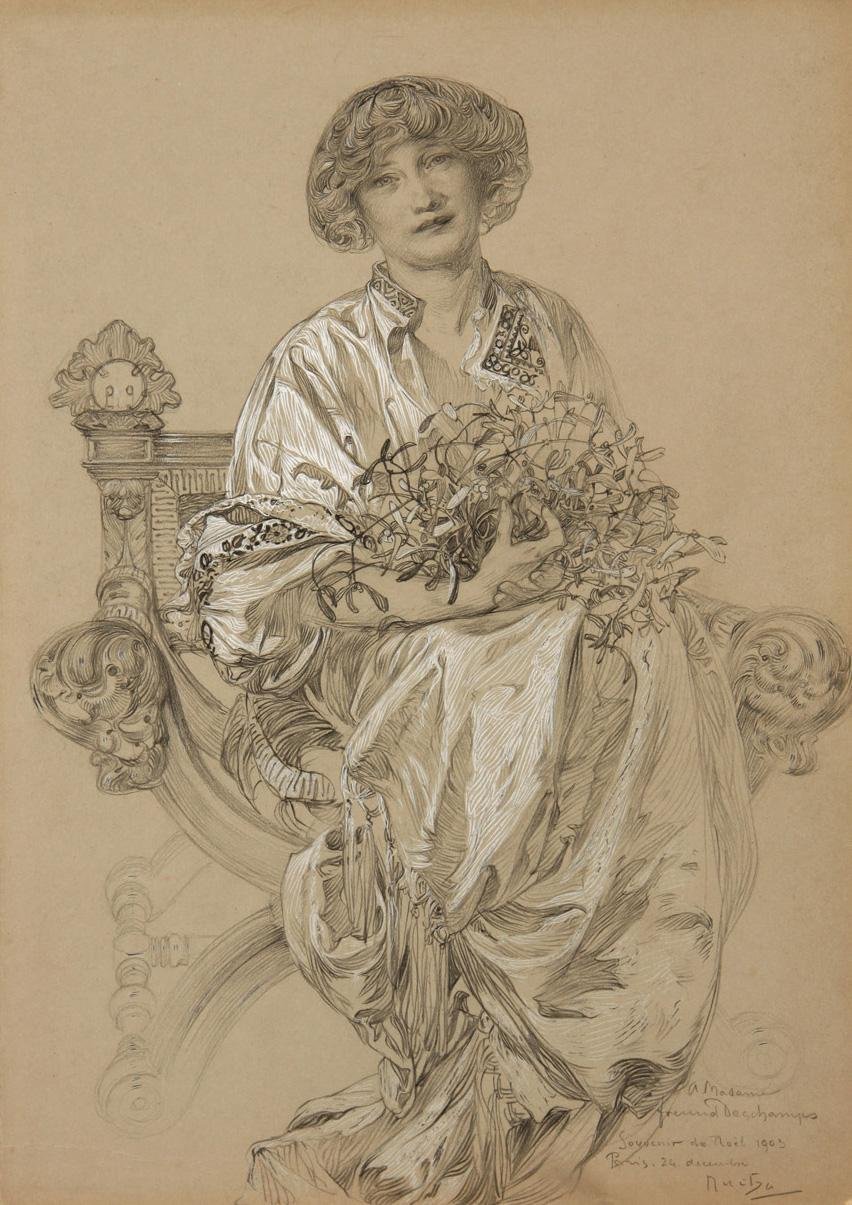 Retrato de madame deschamps de Alphonse Mucha