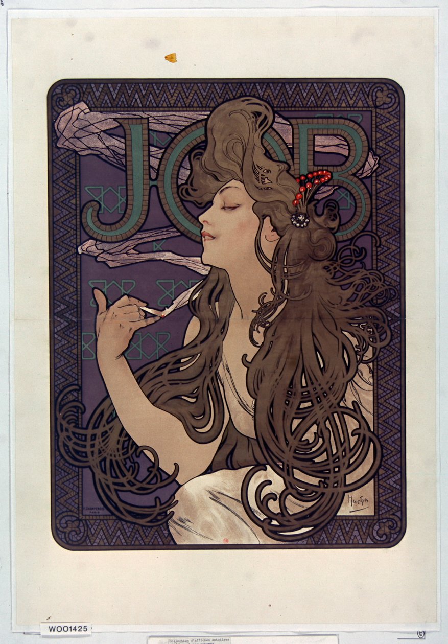Publicidade para cigarros de trabalho de Alphonse Mucha