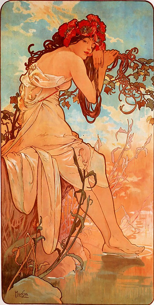 verão de Alphonse Mucha