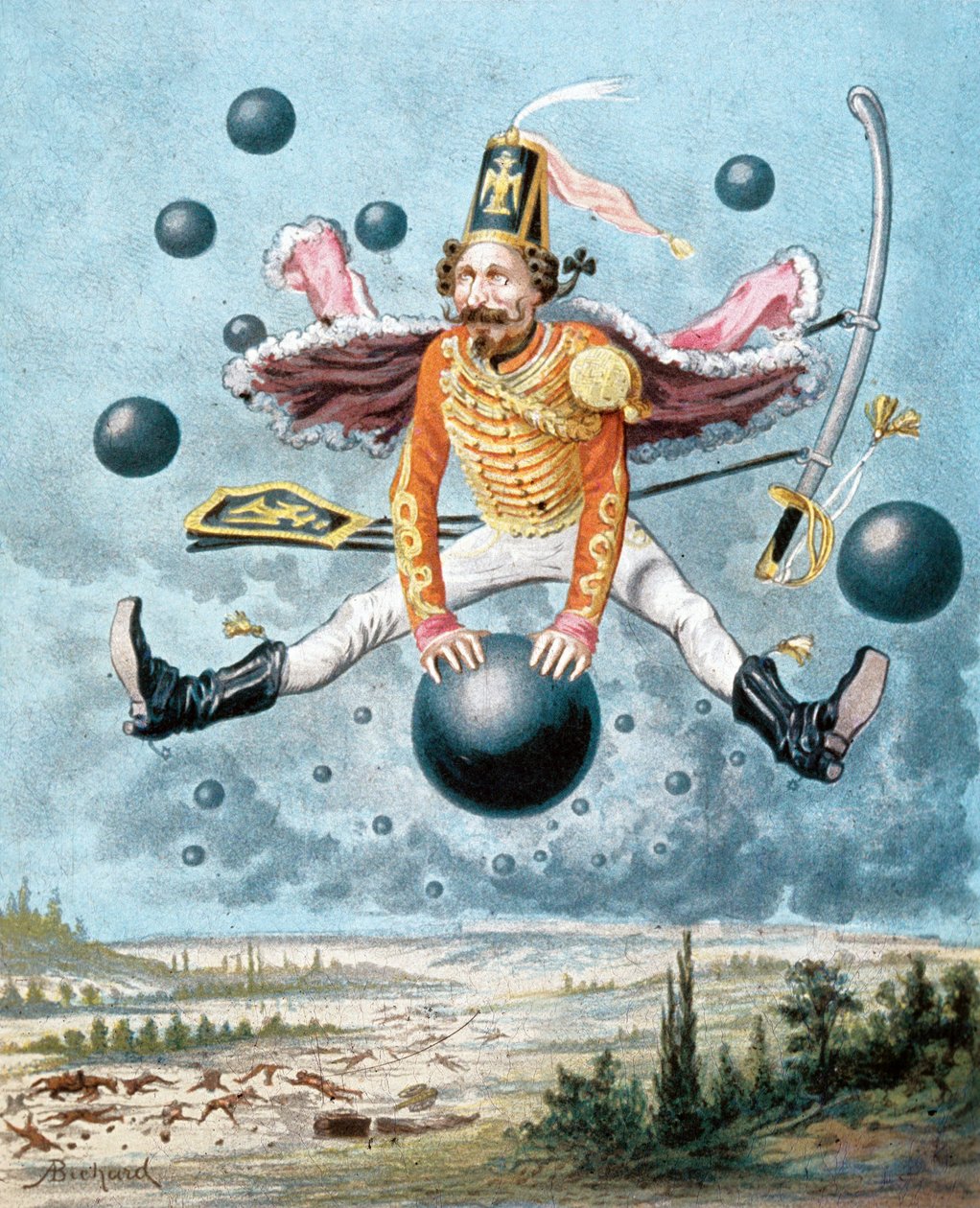 As Surpreendentes Aventuras do Barão Munchausen, ilustração de Alphonse Adolphe Bichard (1879) de Alphonse Adolphe Bichard