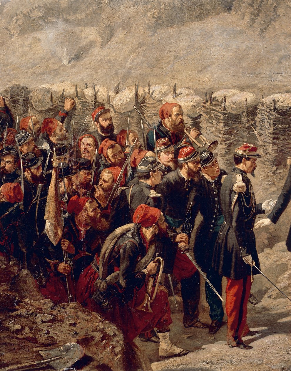 Marechal Patrice MacMahon com Zouaves em Malakoff de Alphonse Antoine Aillaud