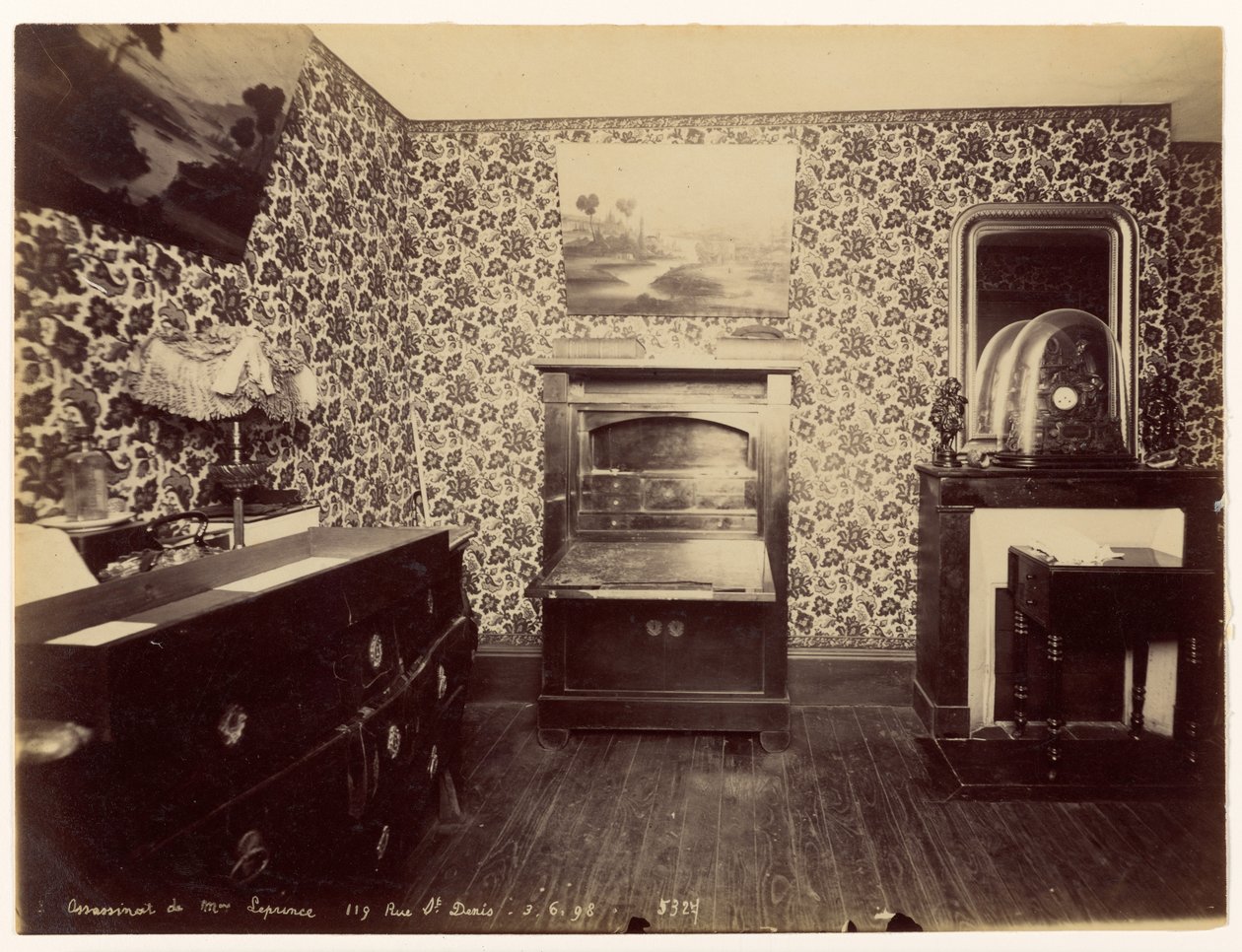 Assassinato de Lady Leprince ... Vista do quarto de Alphonse Bertillon