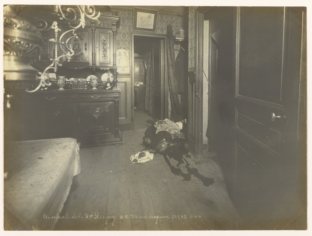 Vista da sala de jantar onde o corpo foi encontrado de Alphonse Bertillon
