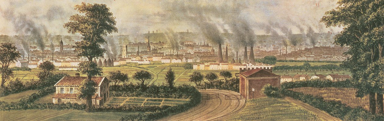 Leeds from Rope Hill, c.1840 (cor litho) de Alphonse Douseau