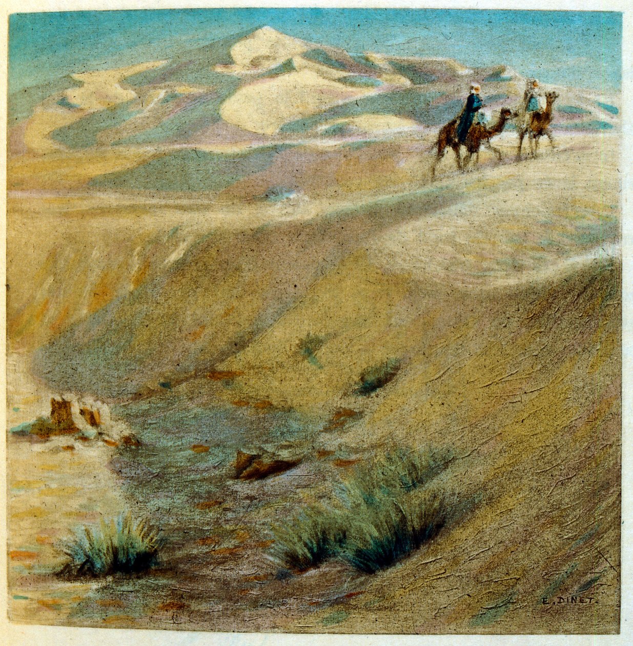 Ilustração de Dinet de "Mirages" Cenas da vida árabe. 1906. Mirages, Scenes De La Vie Arab foi ilustrado por Etienne Dinet com comentários de Silman Ben Ibrahim Bamer. Nasreddine Dinet nasceu como Alphonse-Etienne Dinet; (1861-1929) foi um francês de Alphonse Etienne Dinet