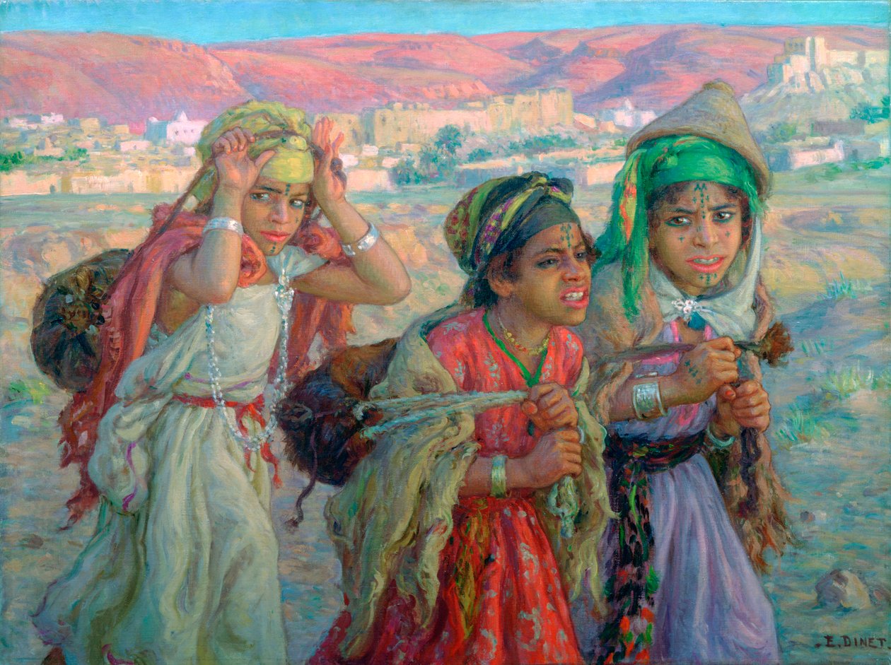 Moças carregando água, c1881-1926 de Alphonse Etienne Dinet
