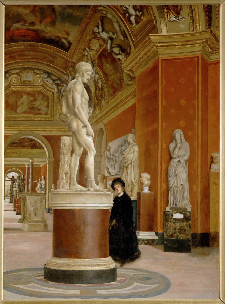 Vista da Rotunda de Marte e da sala das Mecenas no Louvre ... de Alphonse Hirsch