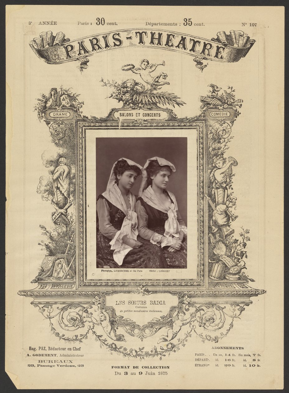 Teatro de Paris: Les Soeurs Badia de Alphonse J. Liébert