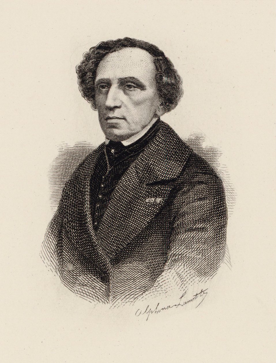Retrato do compositor Giacomo Meyerbeer 1791-1864, 1875. de Alphonse Lamotte