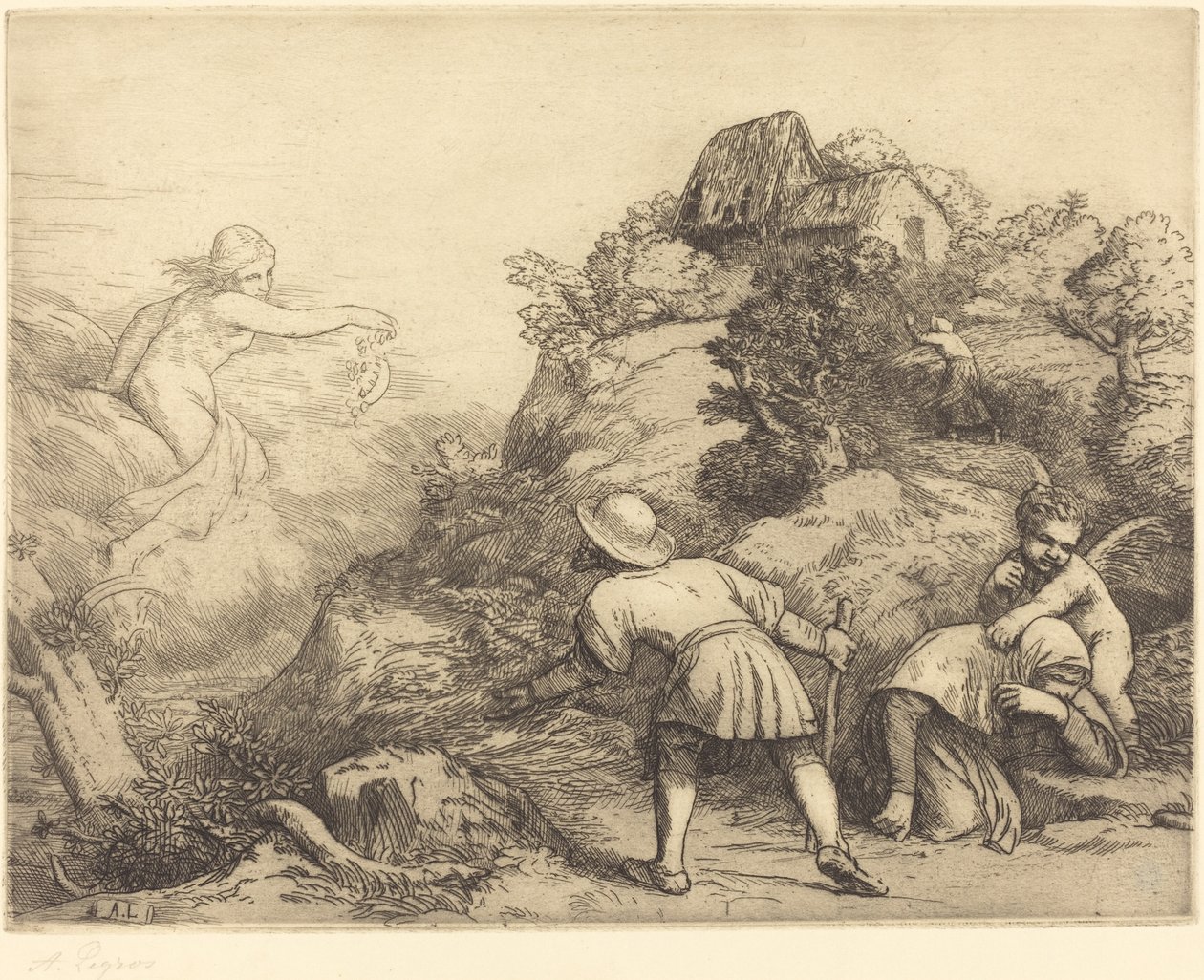 Alegoria do Camponês e da Fortuna O Camponês e a Fortuna: Sujeito Alegórico. de Alphonse Legros
