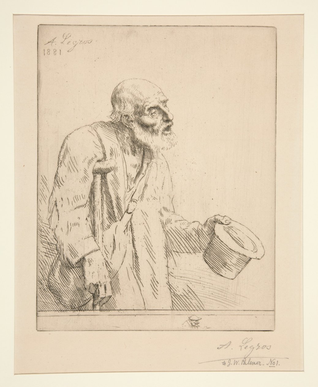 Mendigo com muletas de Alphonse Legros