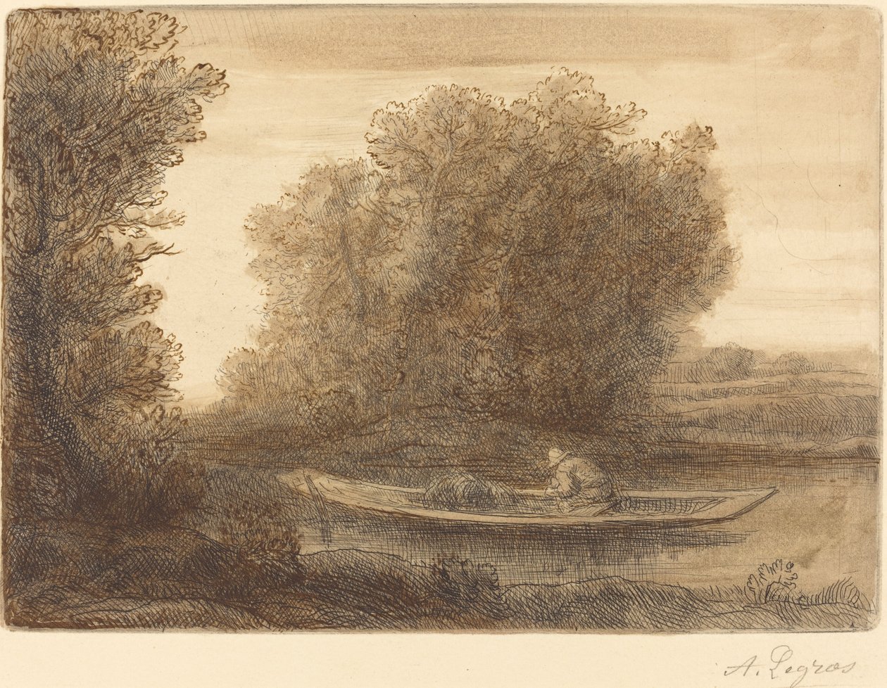Dobrar no rio Un coin de riviere. de Alphonse Legros