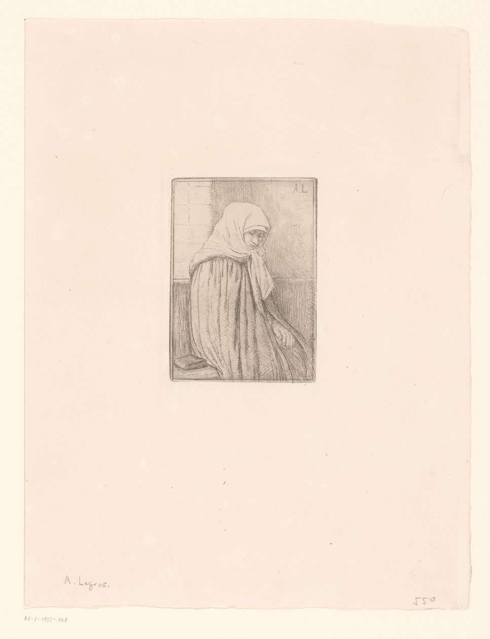 Mulher bretã com véu de cabeça de Alphonse Legros