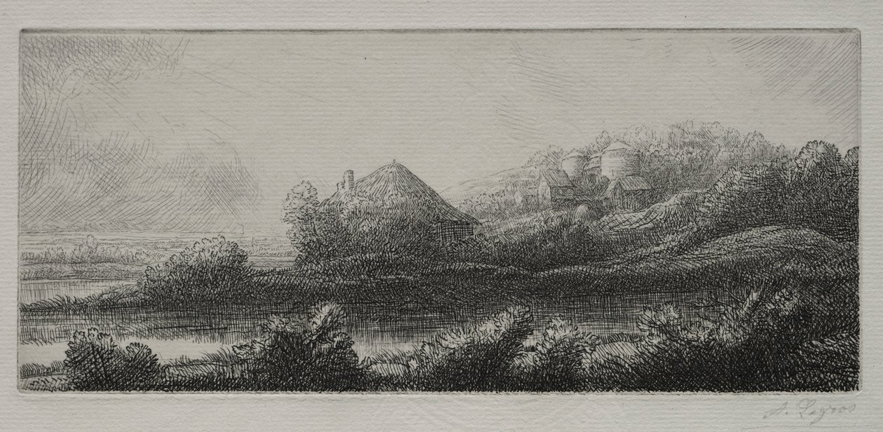 Cabana no pântano. de Alphonse Legros