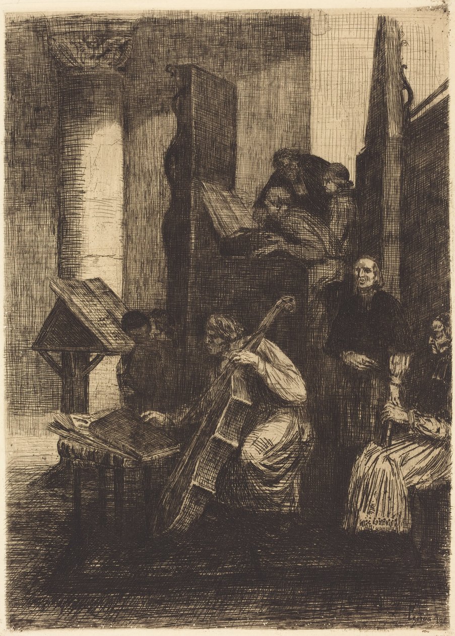 Coro numa igreja espanhola (O coro de uma igreja espanhola) de Alphonse Legros