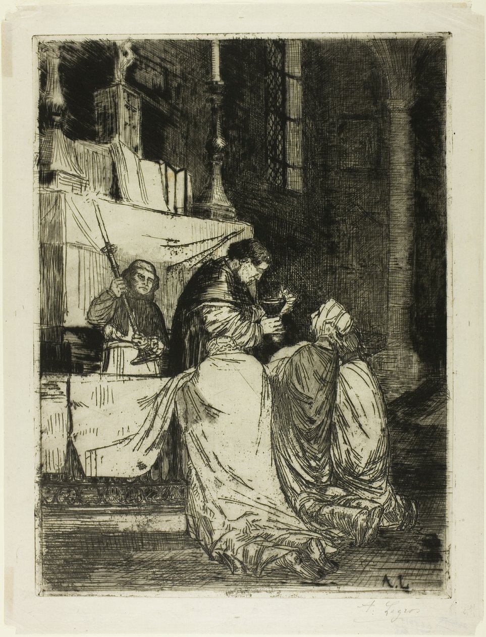 Comunhão na Igreja de St. Médard de Alphonse Legros