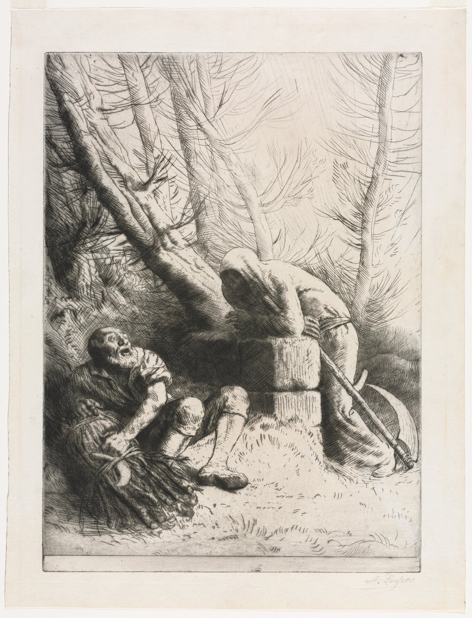 A Morte e o Lenhador de Alphonse Legros