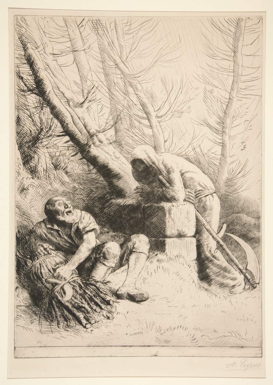 A Morte e o Lenhador de Alphonse Legros