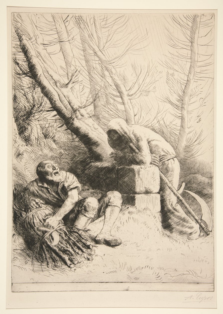 A Morte e o Lenhador de Alphonse Legros