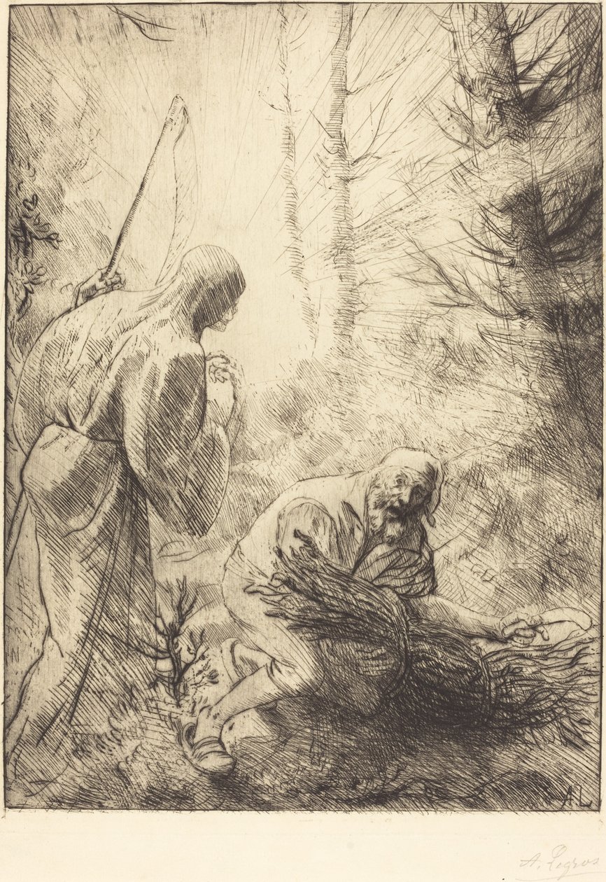 A Morte e o Lenhador, 2ª placa (La mort et le bucheron) de Alphonse Legros