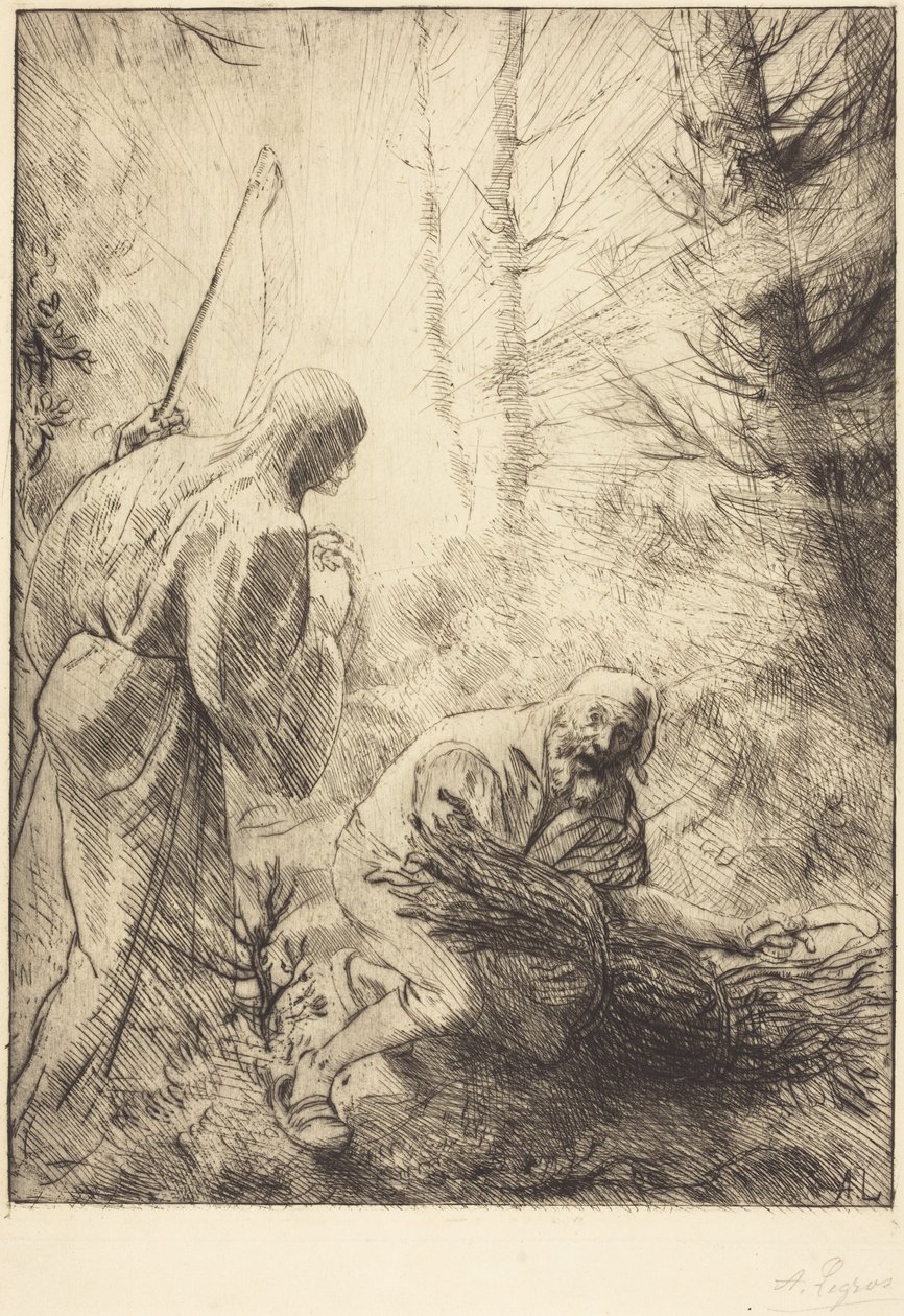 A Morte e o Lenhador, 2.ª gravura (La mort et le bucheron) de Alphonse Legros
