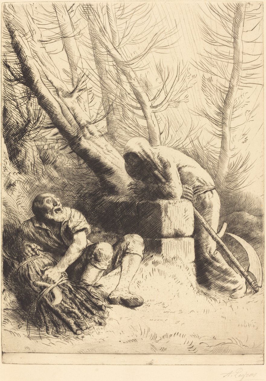 A Morte e o Lenhador, 4ª placa (La mort et le bucheron) de Alphonse Legros