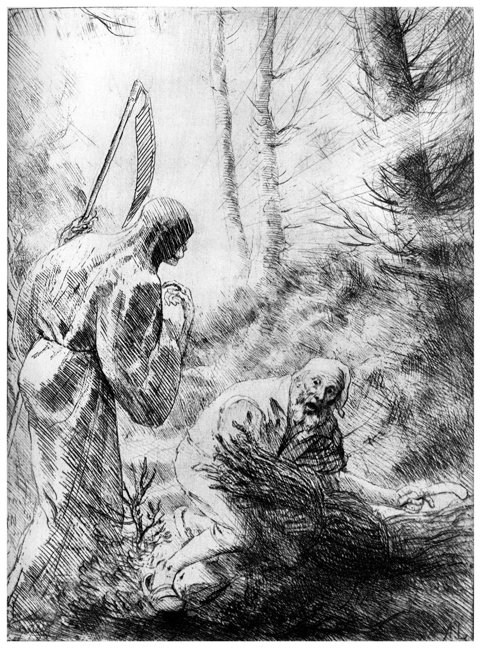 Morte de um Woodhewer, c1860-1910 1924. de Alphonse Legros