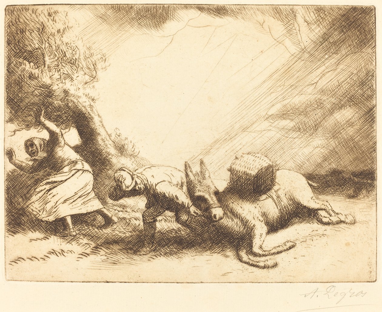 Burro Perturbado por Tempestade Burro Perturbado por um raio. de Alphonse Legros