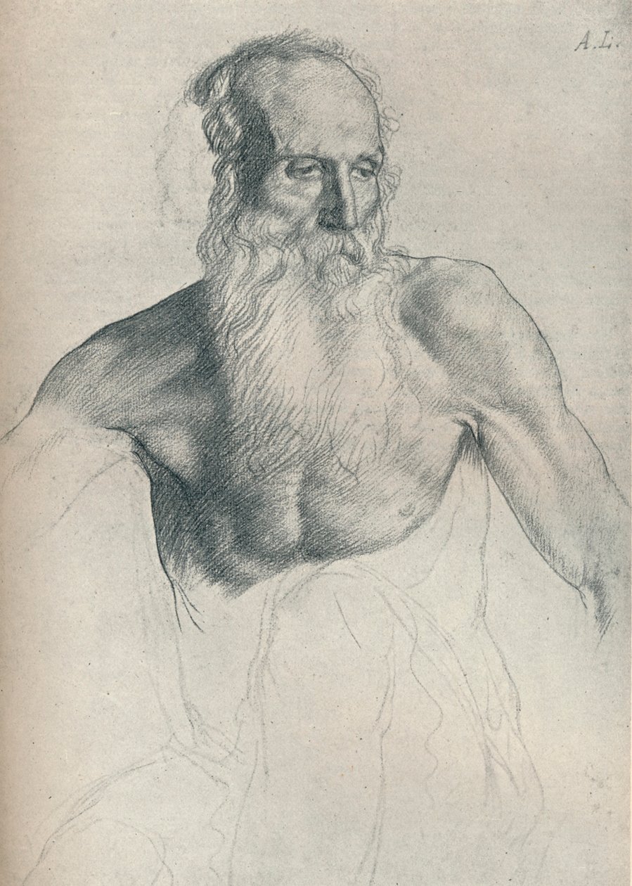 Estudo do Velho com Barba Longa, c1895, 1923 de Alphonse Legros