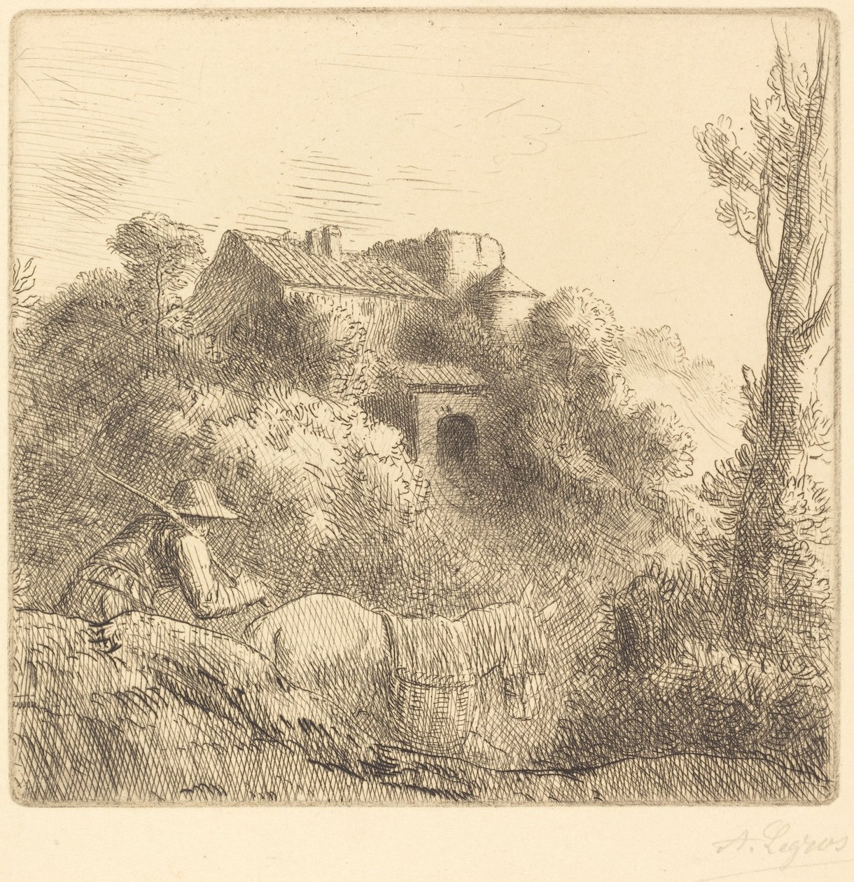 Fazenda em uma colina (La ferme sur la colline) de Alphonse Legros