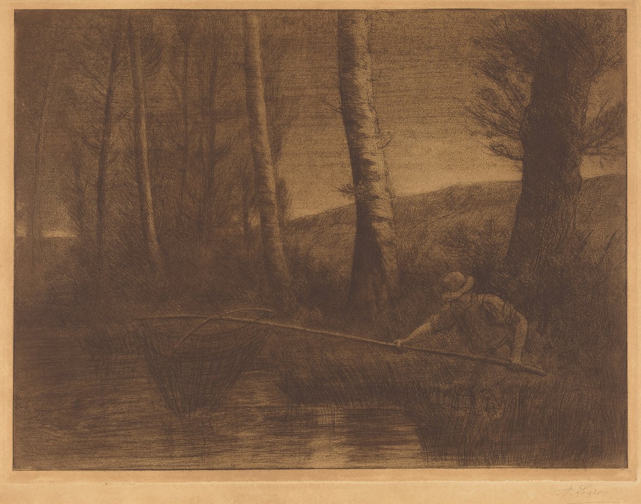 Pescador com rede de aro de Alphonse Legros