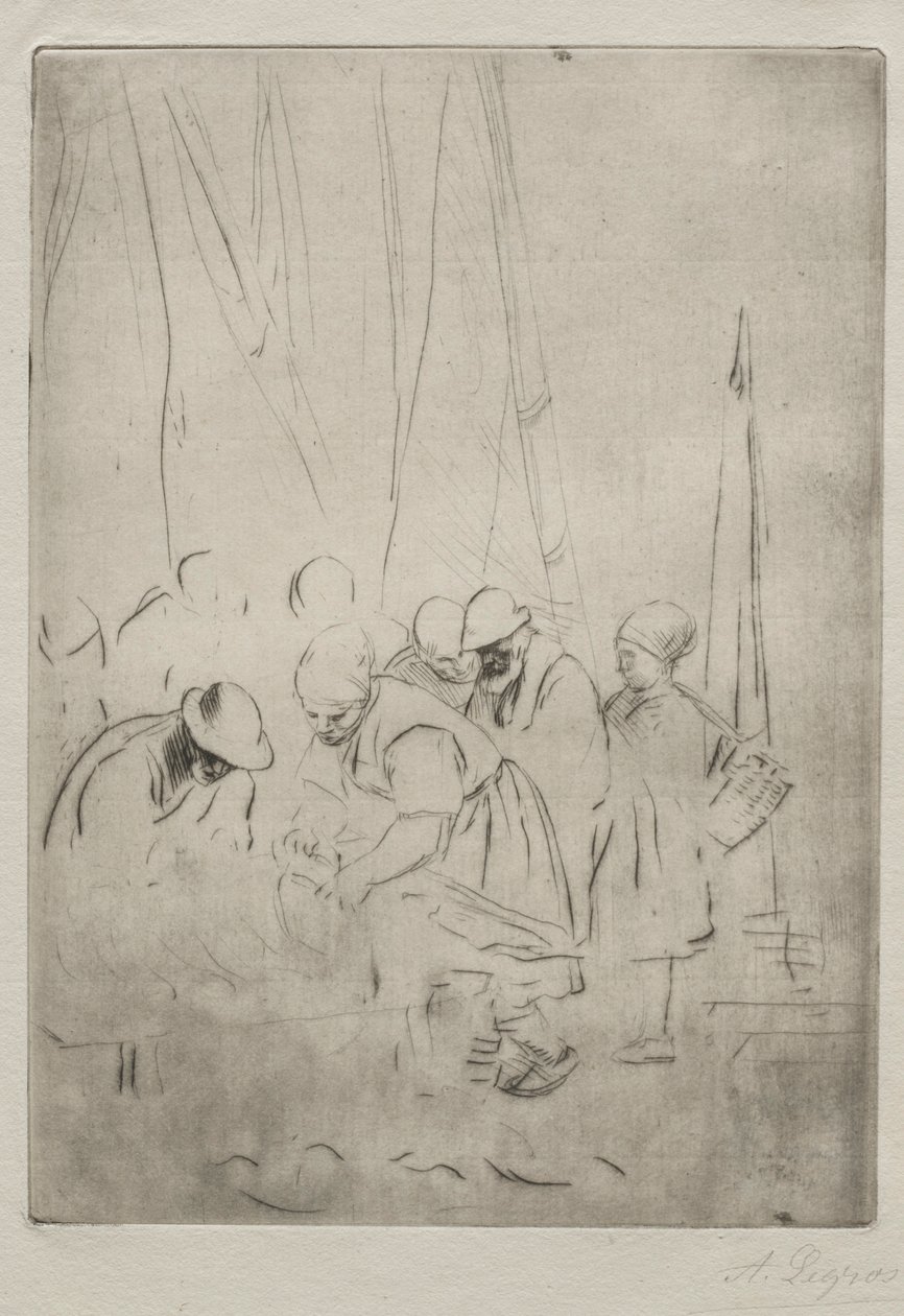 Pescadores no cais de Boulogne. de Alphonse Legros