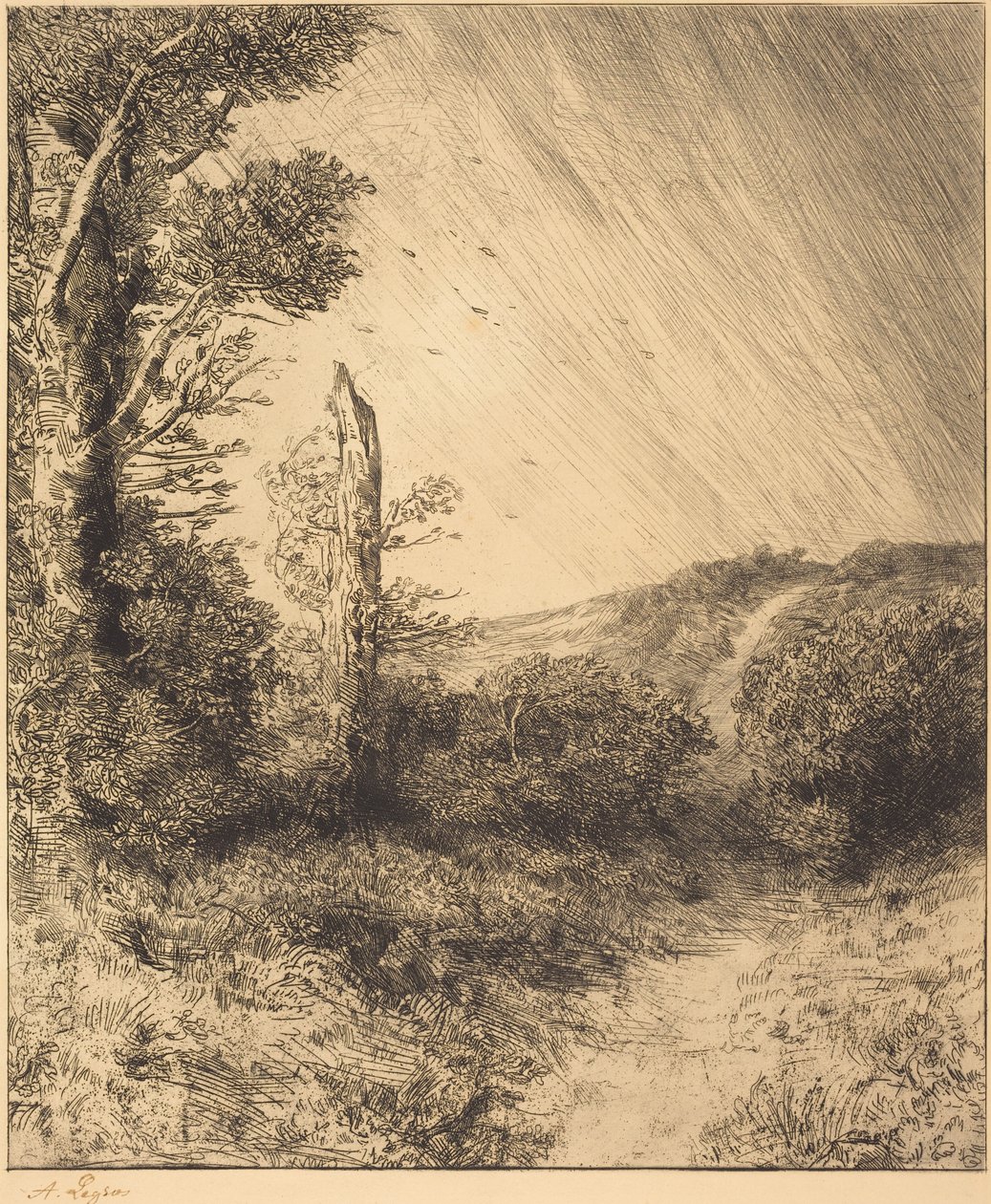 Gust of Wind (A rajada de vento) de Alphonse Legros