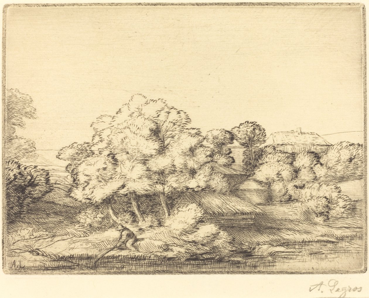 Hamlet near the Lake (Le hameau pres du lac) de Alphonse Legros
