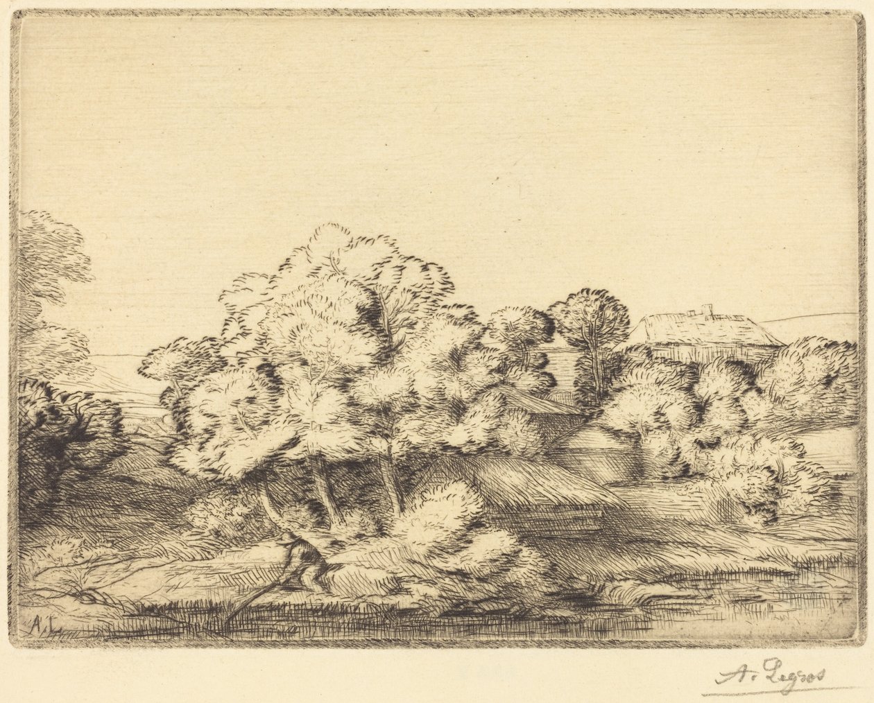Hamlet near the Lake (A aldeia junto ao lago) de Alphonse Legros