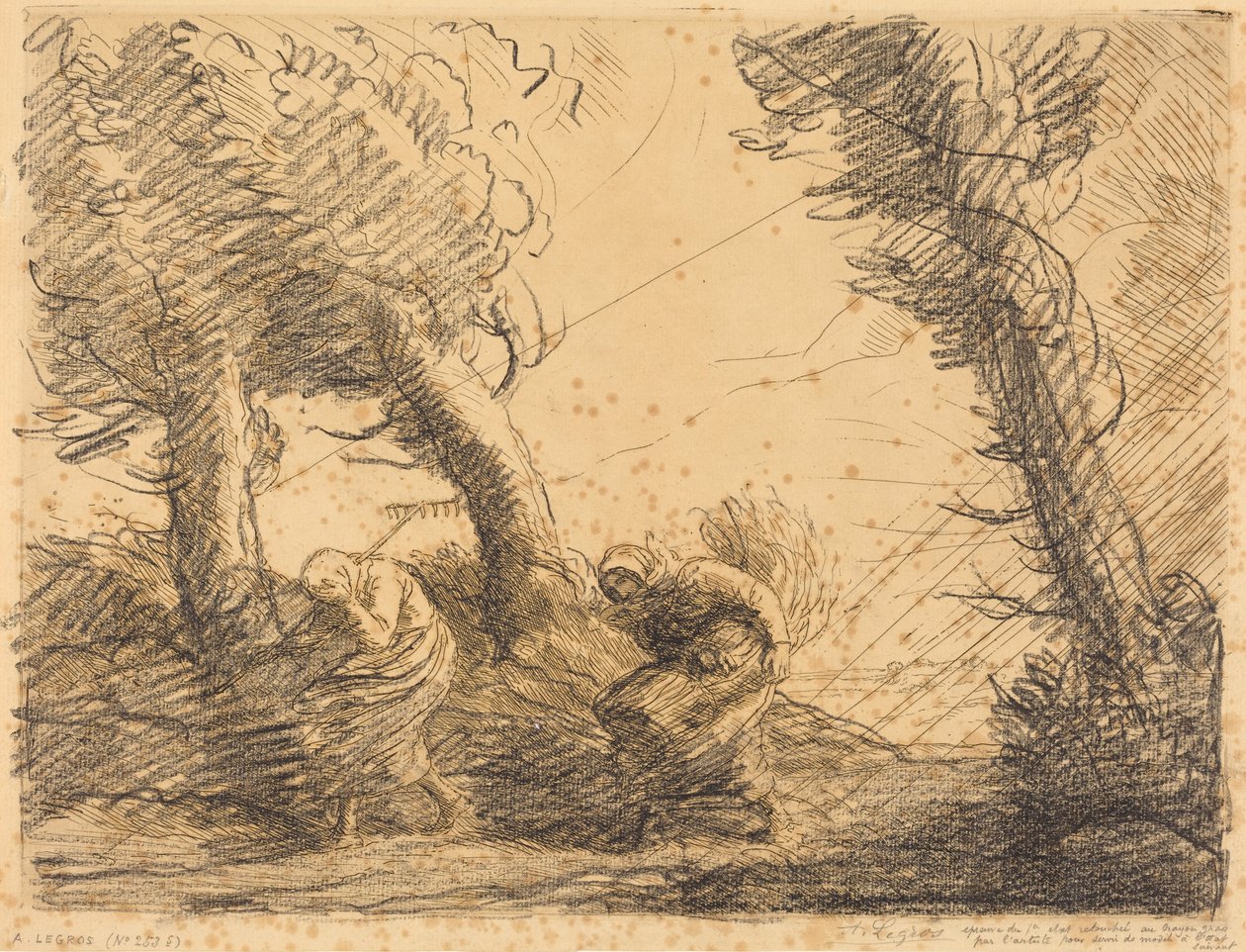 Ceifeiras surpreendidas pela tempestade de Alphonse Legros