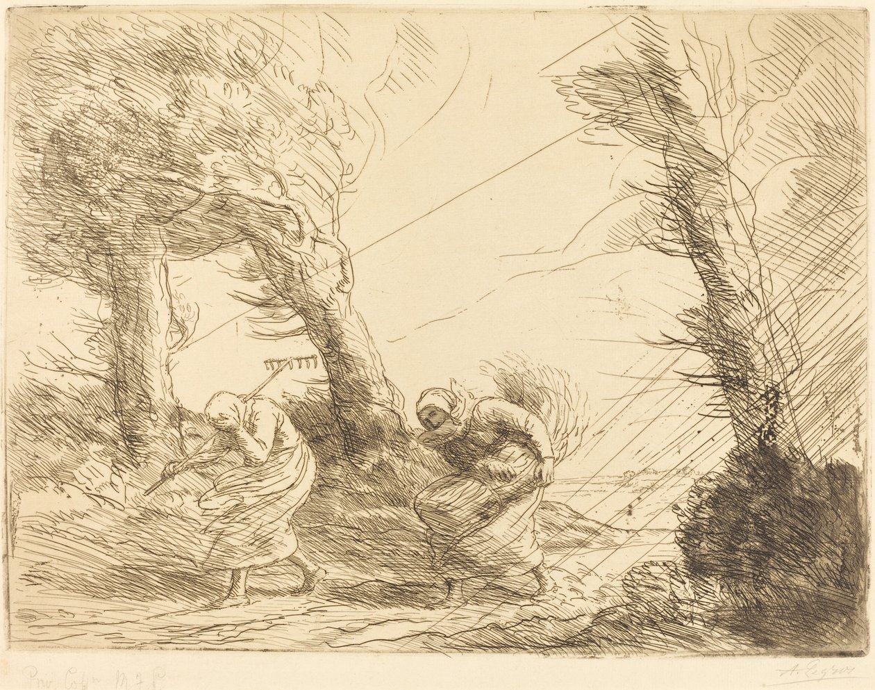 Colheitadeiras Surpreendidas pela Tempestade de Alphonse Legros
