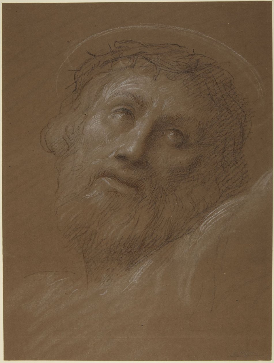 Cabeça de Cristo coroada de espinhos de Alphonse Legros