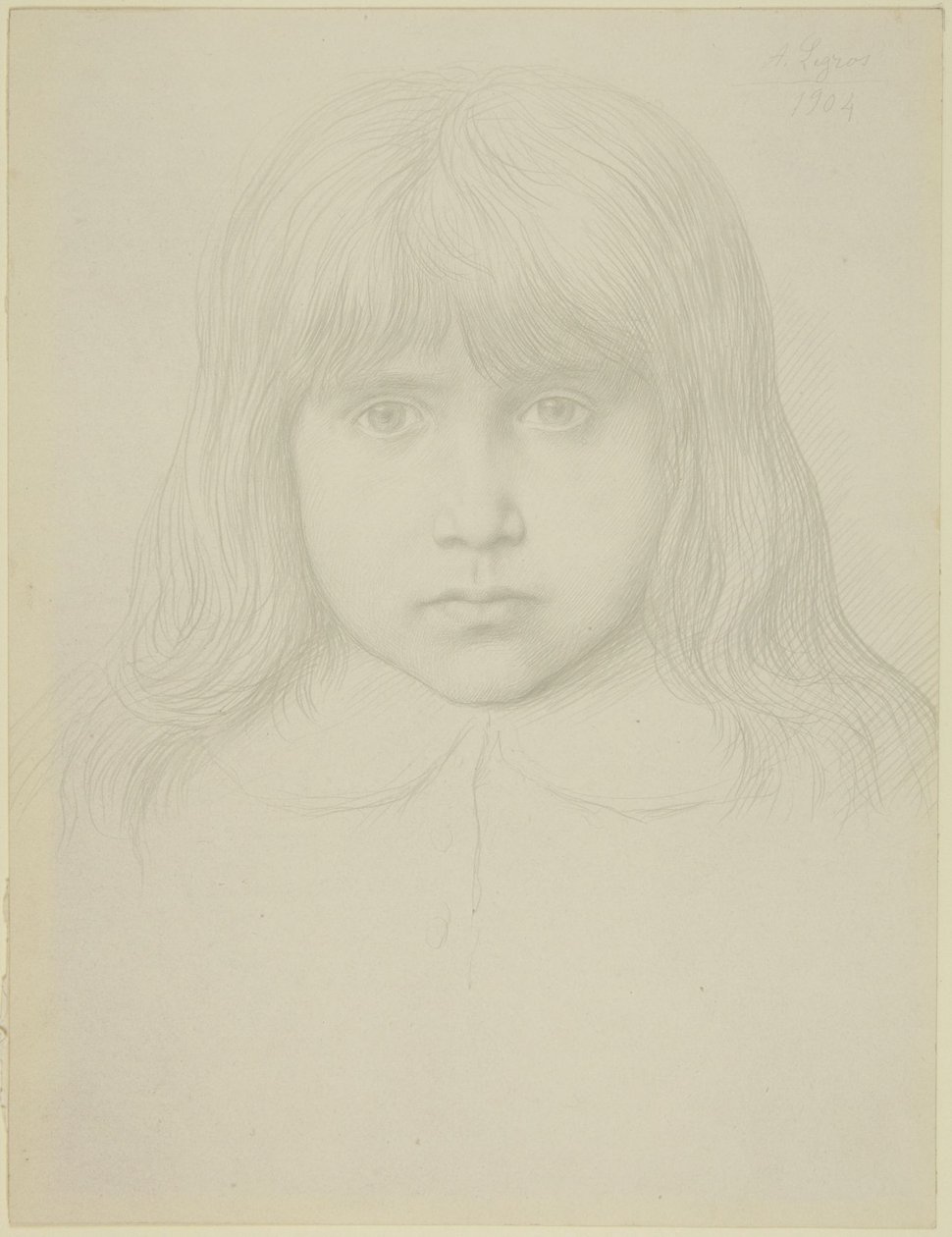 Cabeça de um rapazinho de cabelo comprido de Alphonse Legros